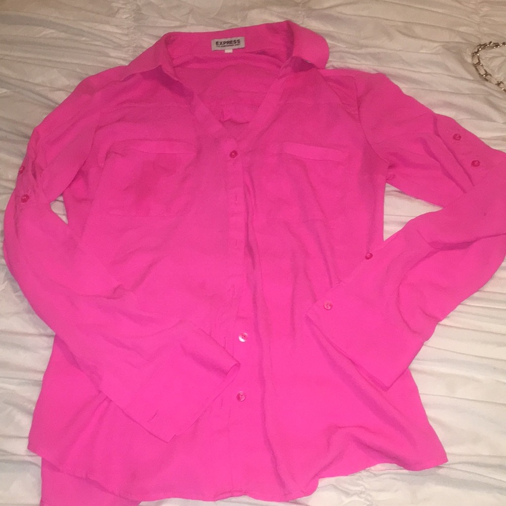 😍 Express Portofino Bright Pink Shirt